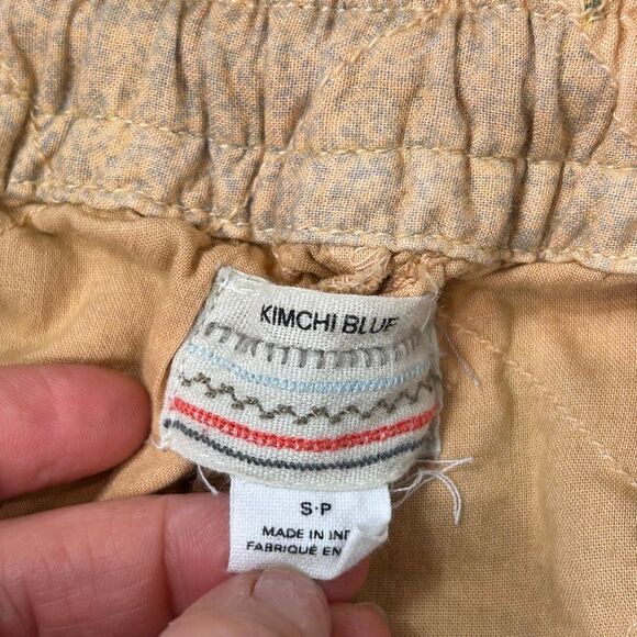 Kimchi Blue Sunita Jogger Pants Patchwork Small Tan Yellow Quilted Cotton Print - Picture 5 of 14